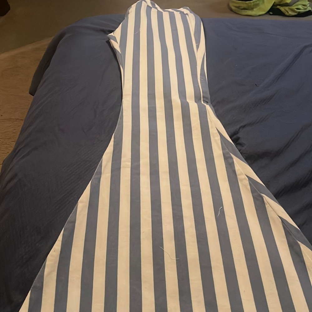 Stipe wide leg jeans